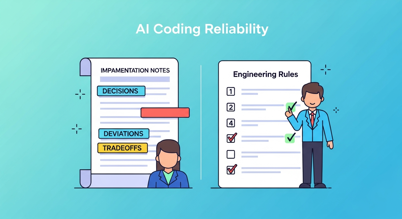 AI Coding Reliability — Implementation Notes Habit + 12 Engineering Rules