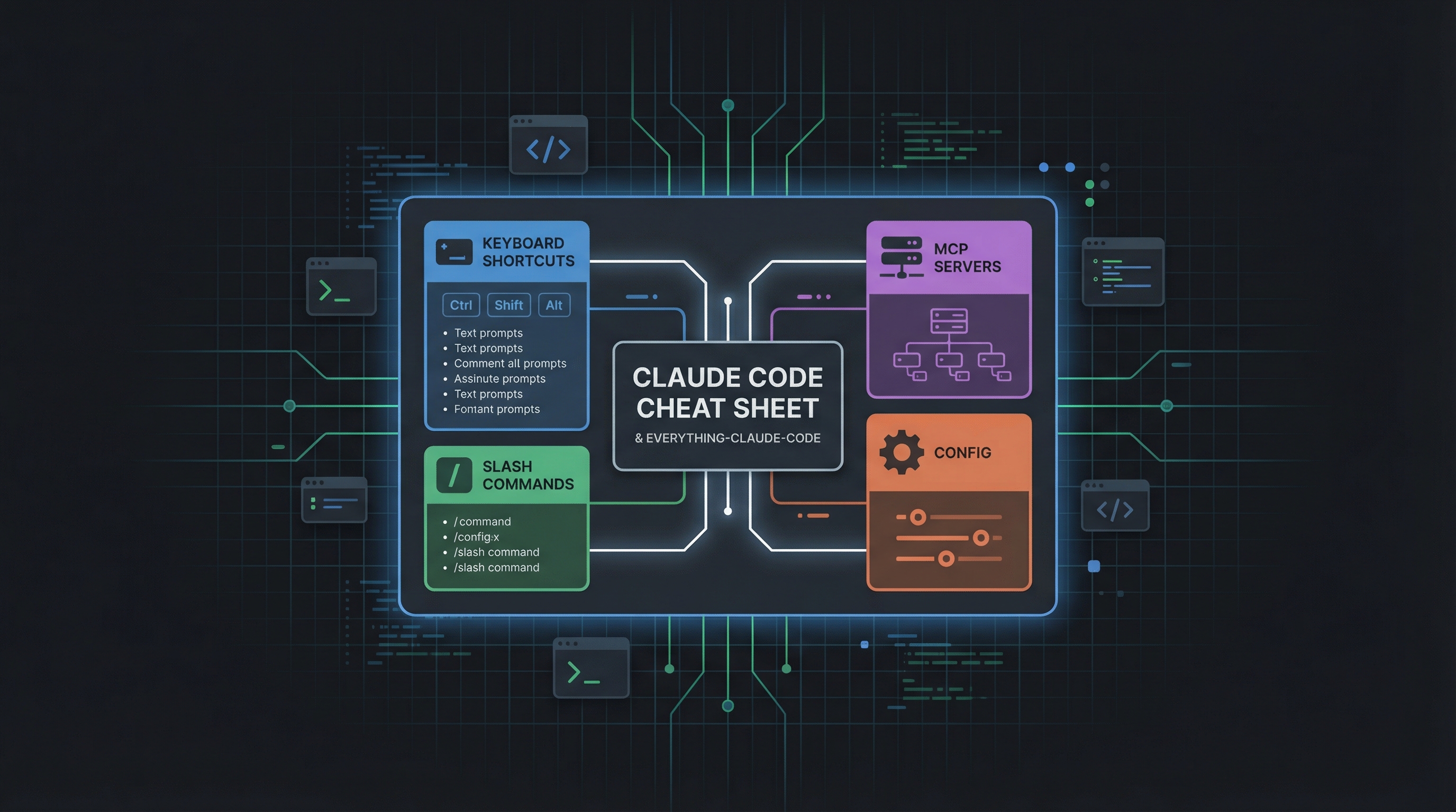 Claude Code Cheat Sheet, Everything-Claude-Code & Claude How-To — Complete Reference Kit