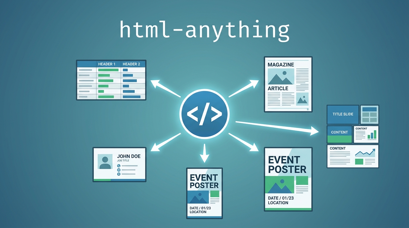 html-anything — Claude Outputs Any Document Type as a Self-Contained HTML File, Zero Config