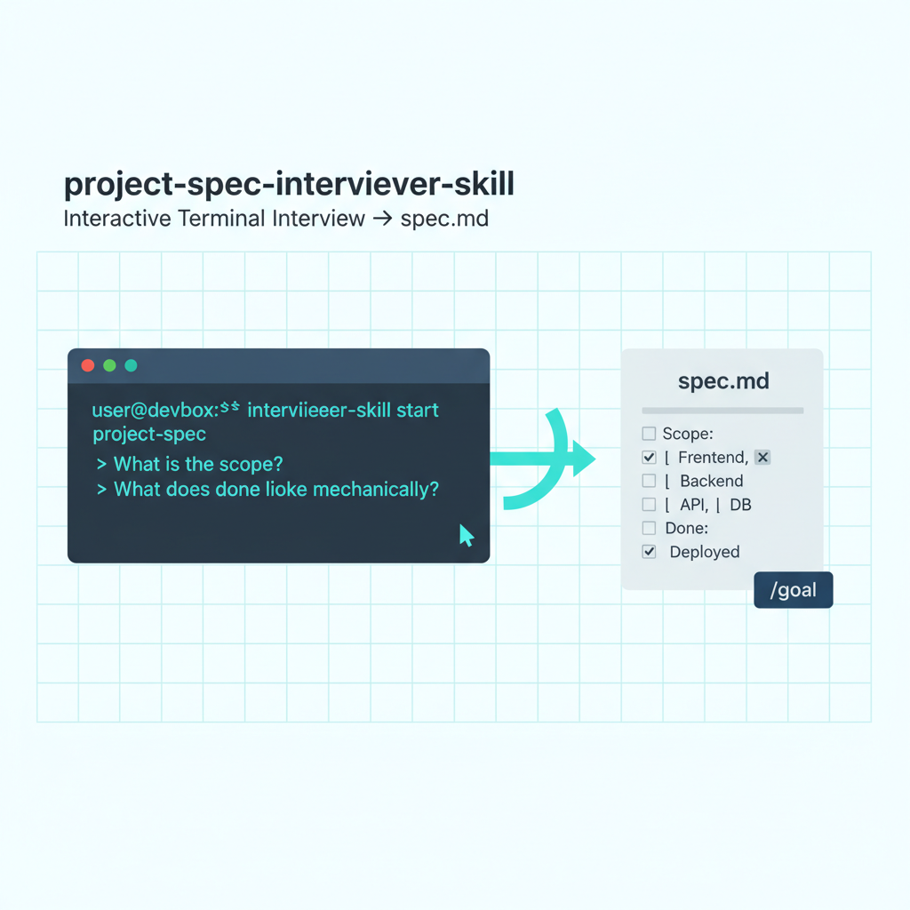 project-spec-interviewer-skill — Interactive Terminal Interview That Writes Your spec.md