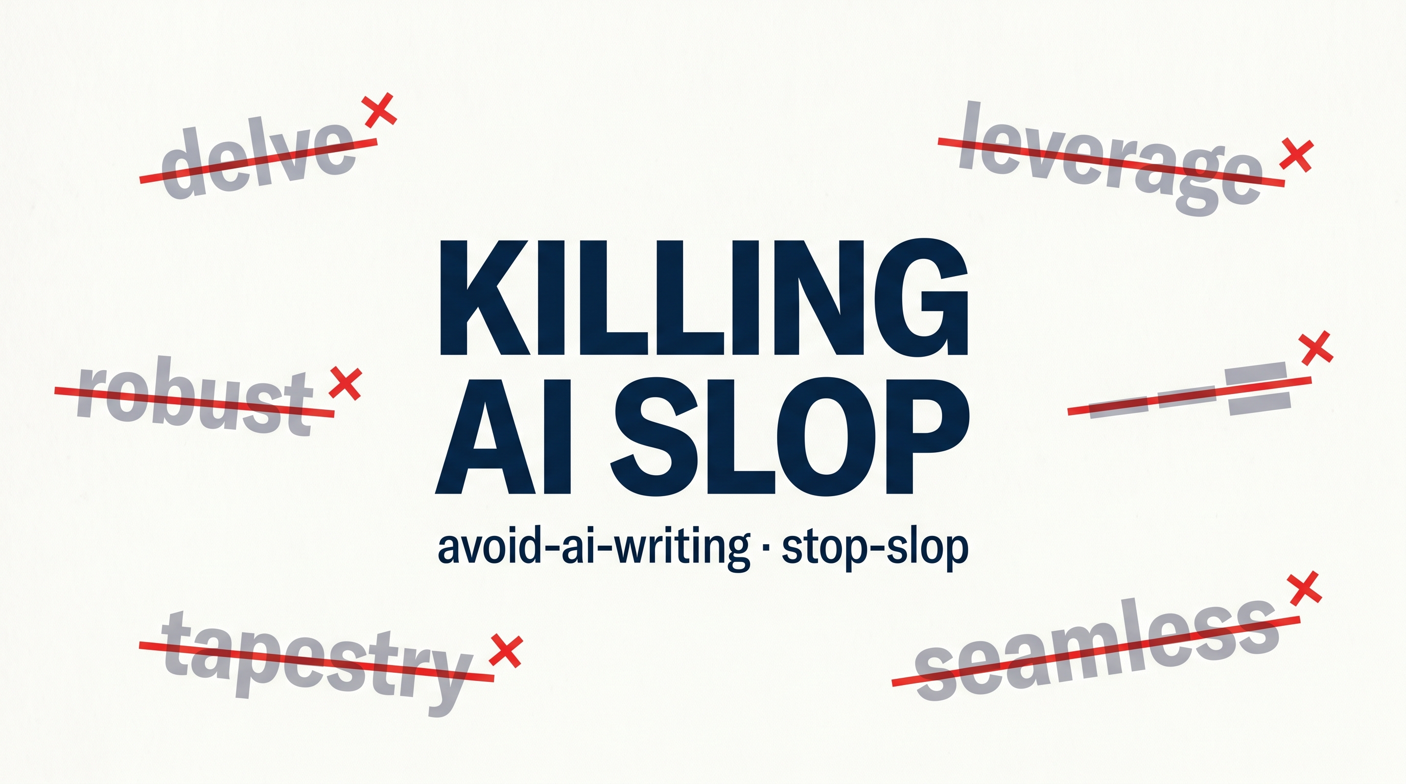 Killing AI Slop: avoid-ai-writing + stop-slop