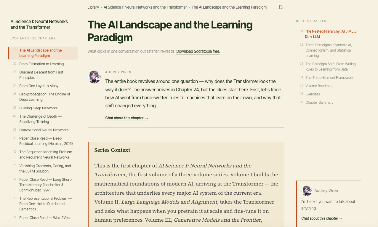 Socratopia AI Science I — Learning Neural Networks Through Socratic Dialogue